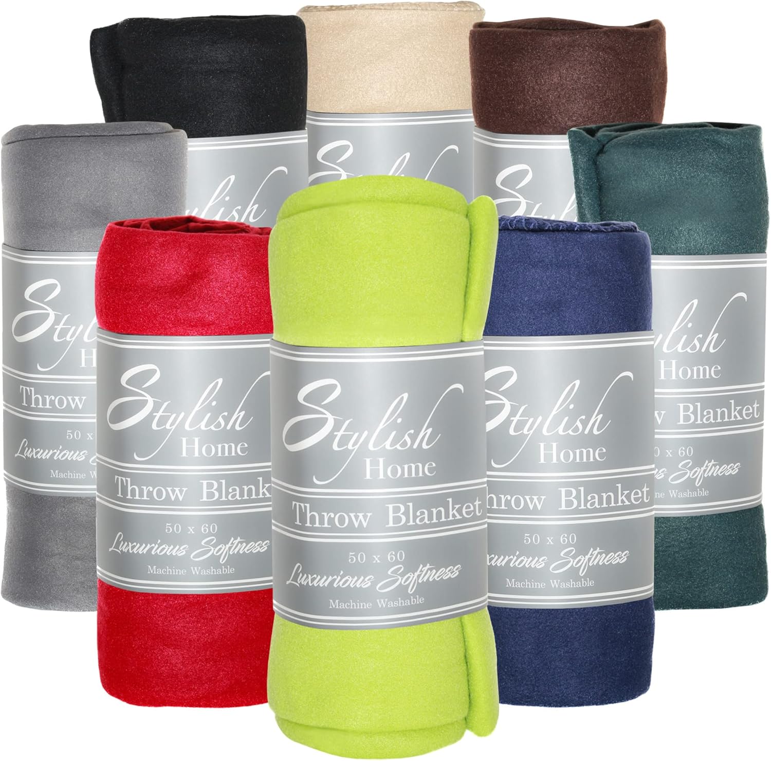 Moda West Caja de 24 mantas de forro polar suave a granel súper ligeras al por mayor 50 x 60 con colores surtidos 140 GSM