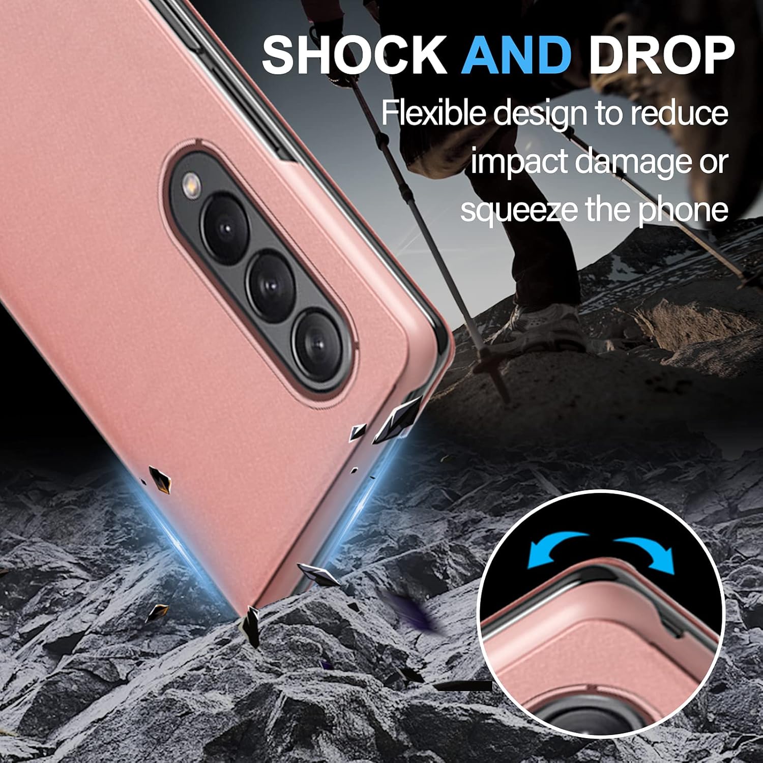 Funda compatible con Samsung Galaxy Z Fold 3, de piel, delgada, transparente, espejo S-View, a prueba de golpes, con función atril, antiarañazos,