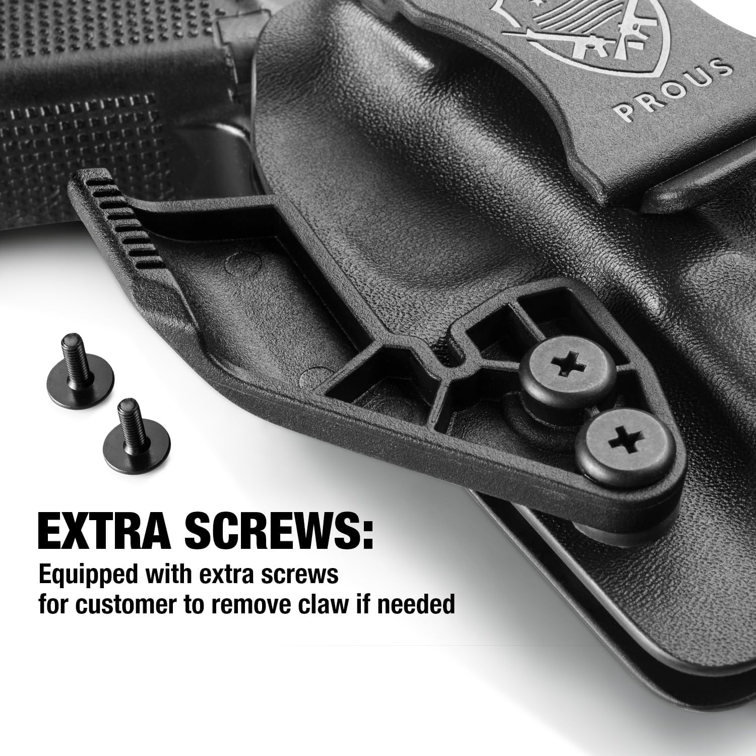PROUS IWB Kydex Holsters Optics Cut & Claw Glock 1719264445(GEN 1-5) y G2332(GEN 1-4), Glock 4343X – No compatible con G43X MOS, Taurus G2CG3C, Sig