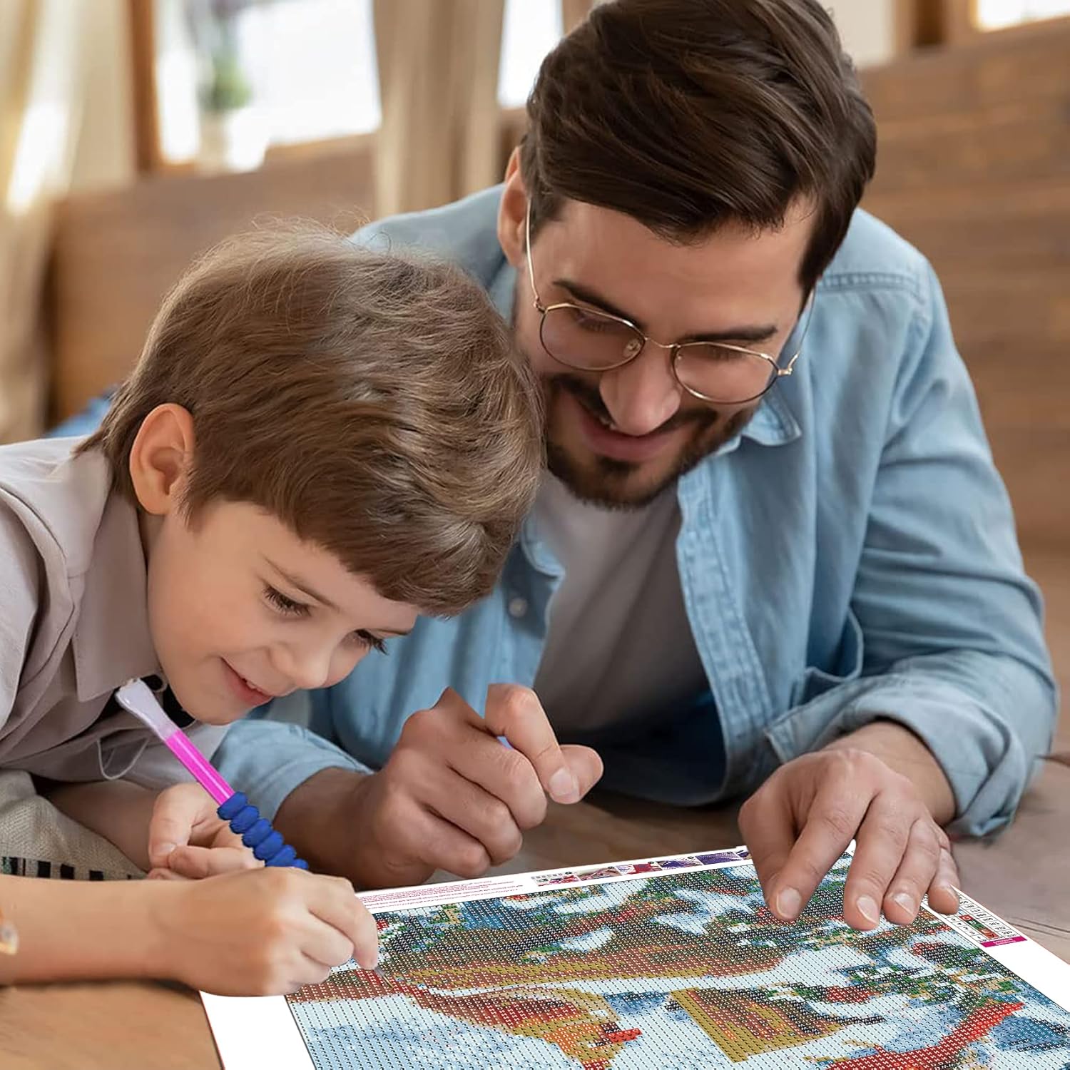 JAKI Kit de pintura de diamantes de Navidad, paquete de 4 unidades, arte de diamantes de Navidad para adultos, principiantes y niños, pintura de