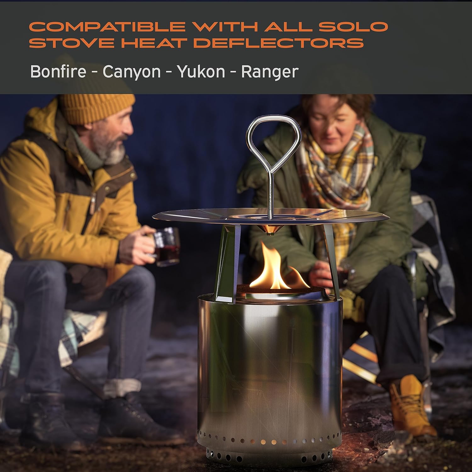 Hickory Summit Mango para deflector de calor de estufa individual – Compatible con deflector de estufa Yukon, Bonfire, Canyon y Ranger Solo Stove –