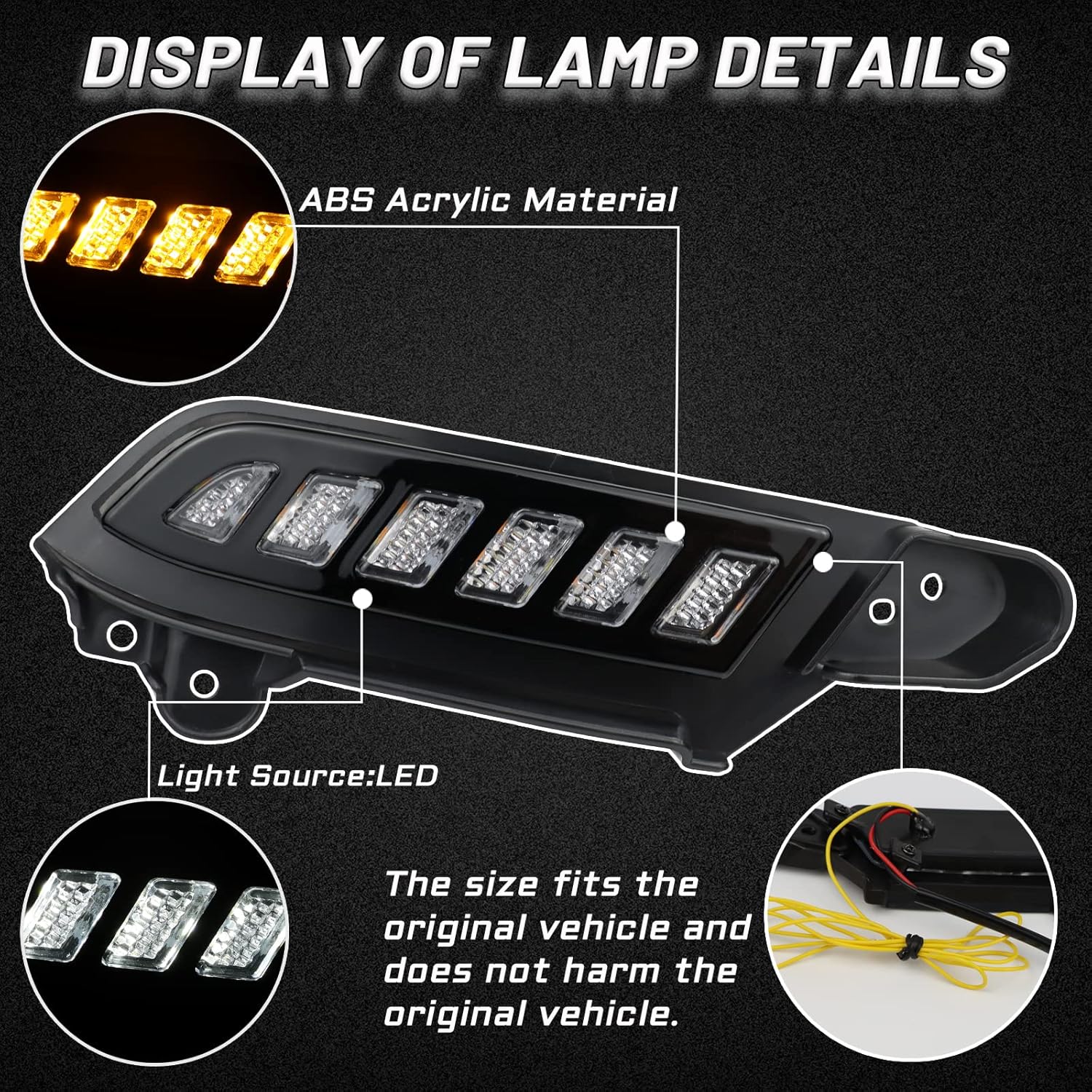 Switchback – Faro delantero LED blanco y ámbar para faros delanteros de circulación diurna secuencial ámbar función de señal de giro compatible con