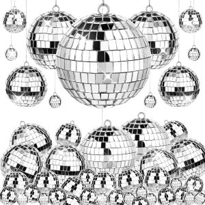 66 bolas de discoteca de espejo para fiestas, 3.943.152.3621.18 pulgadas, bola de disco colgante plateada de cristal reflectante para árbol de 66 bolas de discoteca de espejo para fiestas, 3.943.152.3621.18 pulgadas, bola de disco colgante plateada de cristal reflectante para árbol de
