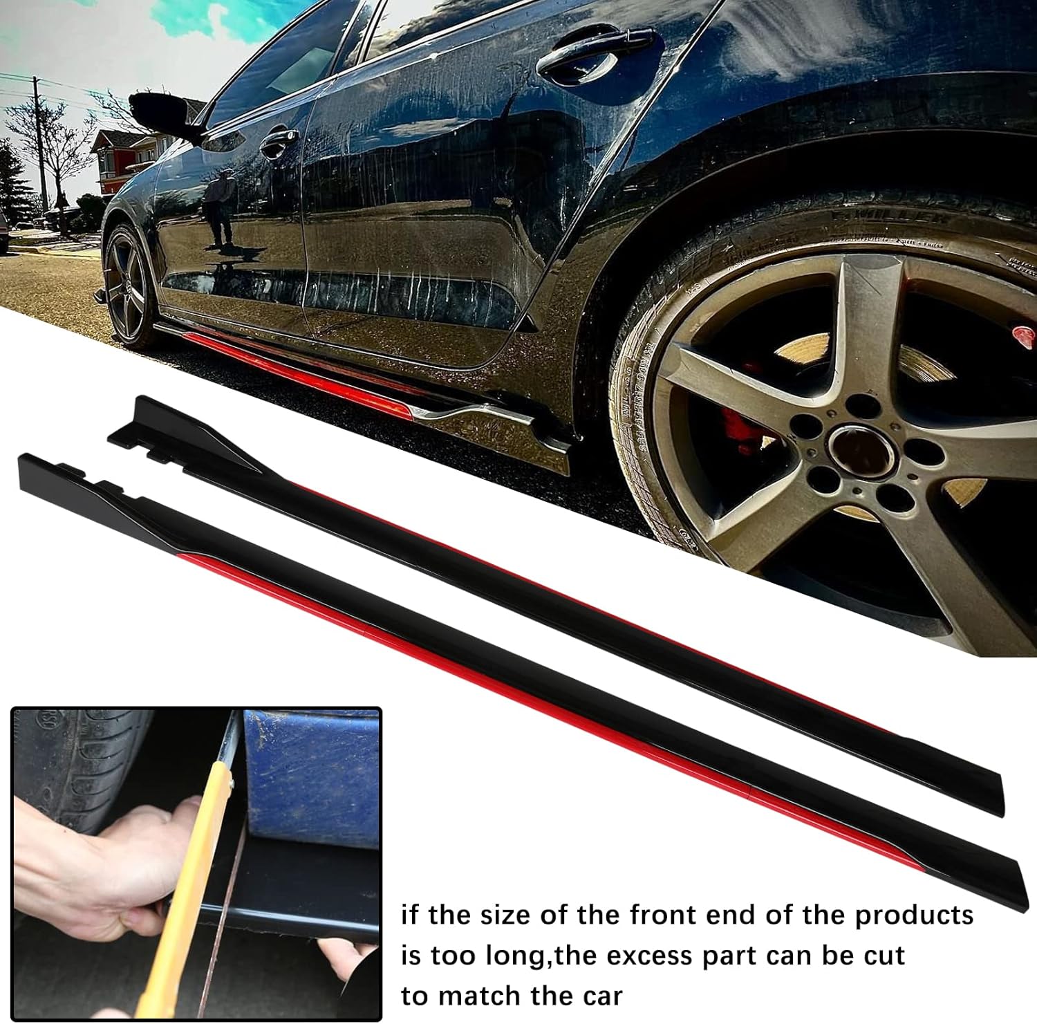 Alerón universal para parachoques delantero, difusor de alerón de barbilla, protector de ala protectora, kit de carrocería de coche con extensión de