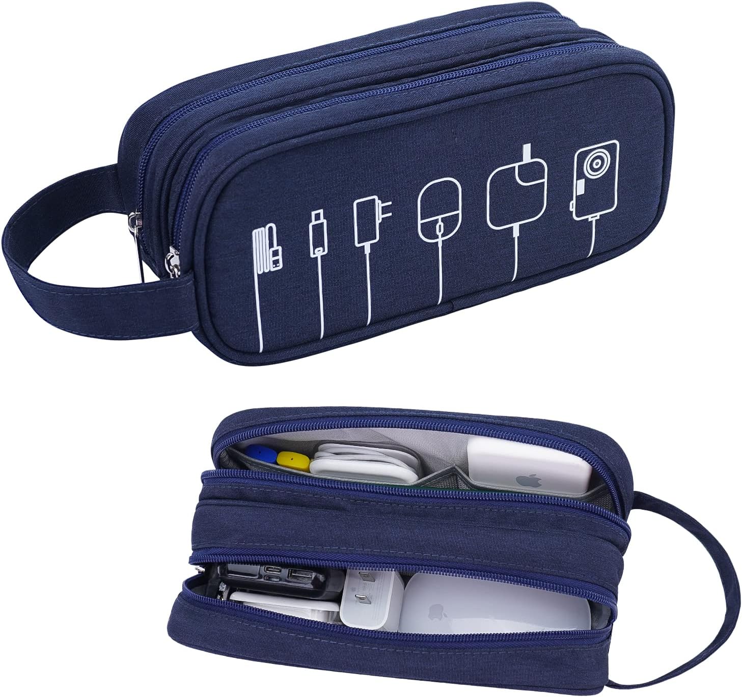 HESTECH Organizador de cables, organizador de cables, organizador electrónico de carga, estuche de viaje para accesorios electrónicos pequeños,