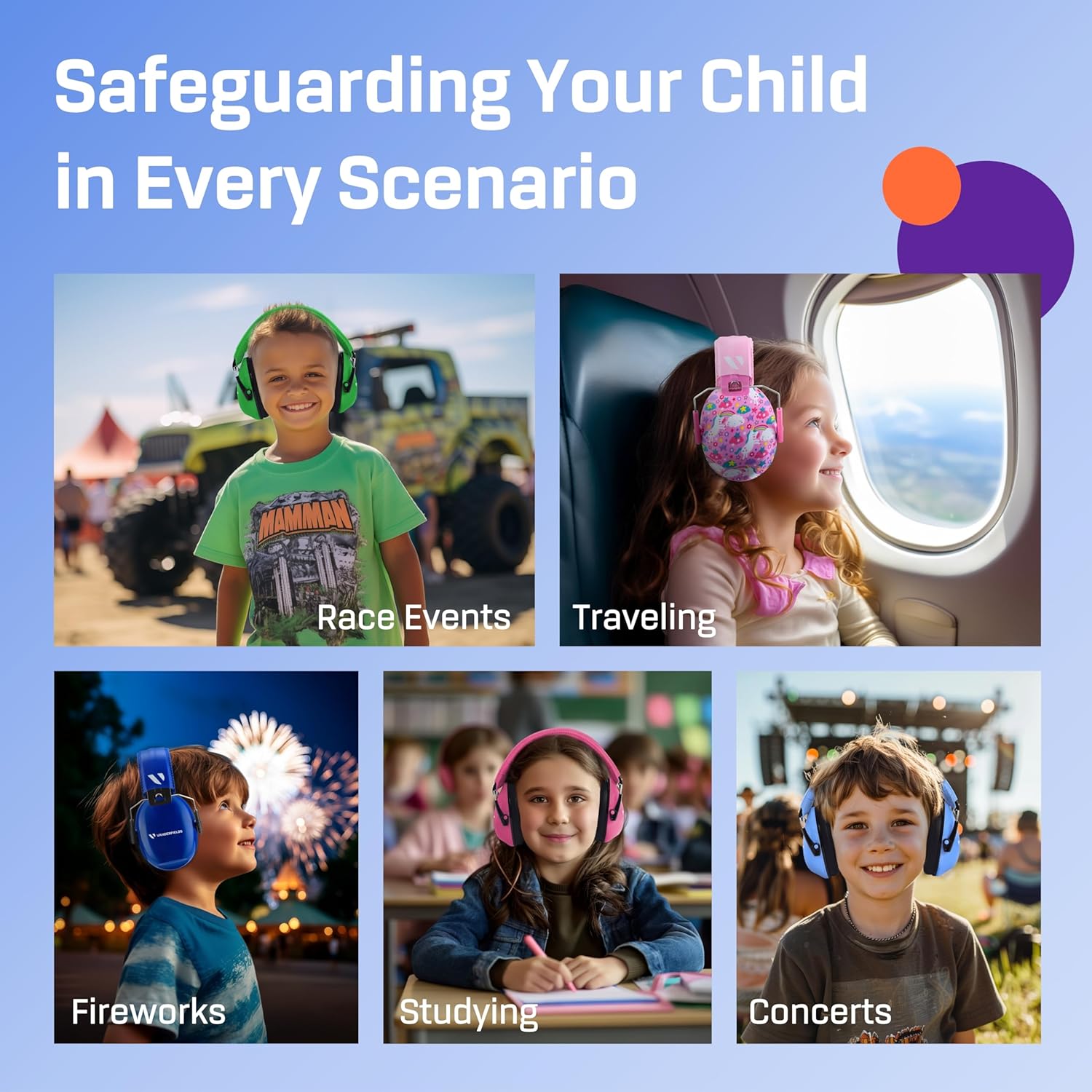 Vanderfields Orejeras de protección auditiva para niños