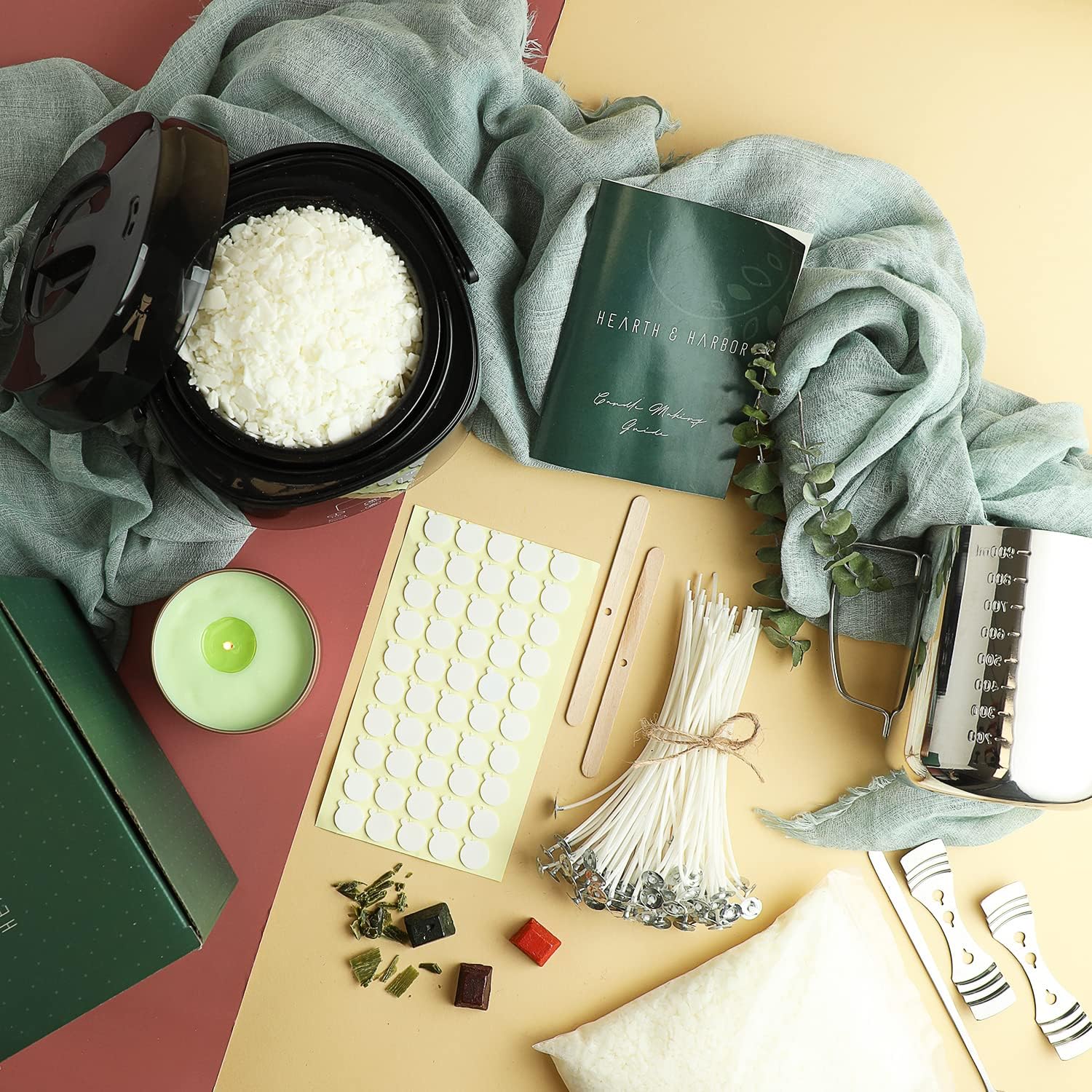 Hearth Harbor Derretidor eléctrico de cera para hacer velas olla pequeña de 16 onzas derretidor de cera de vela antiadherente para hacer velas - Imagen 5