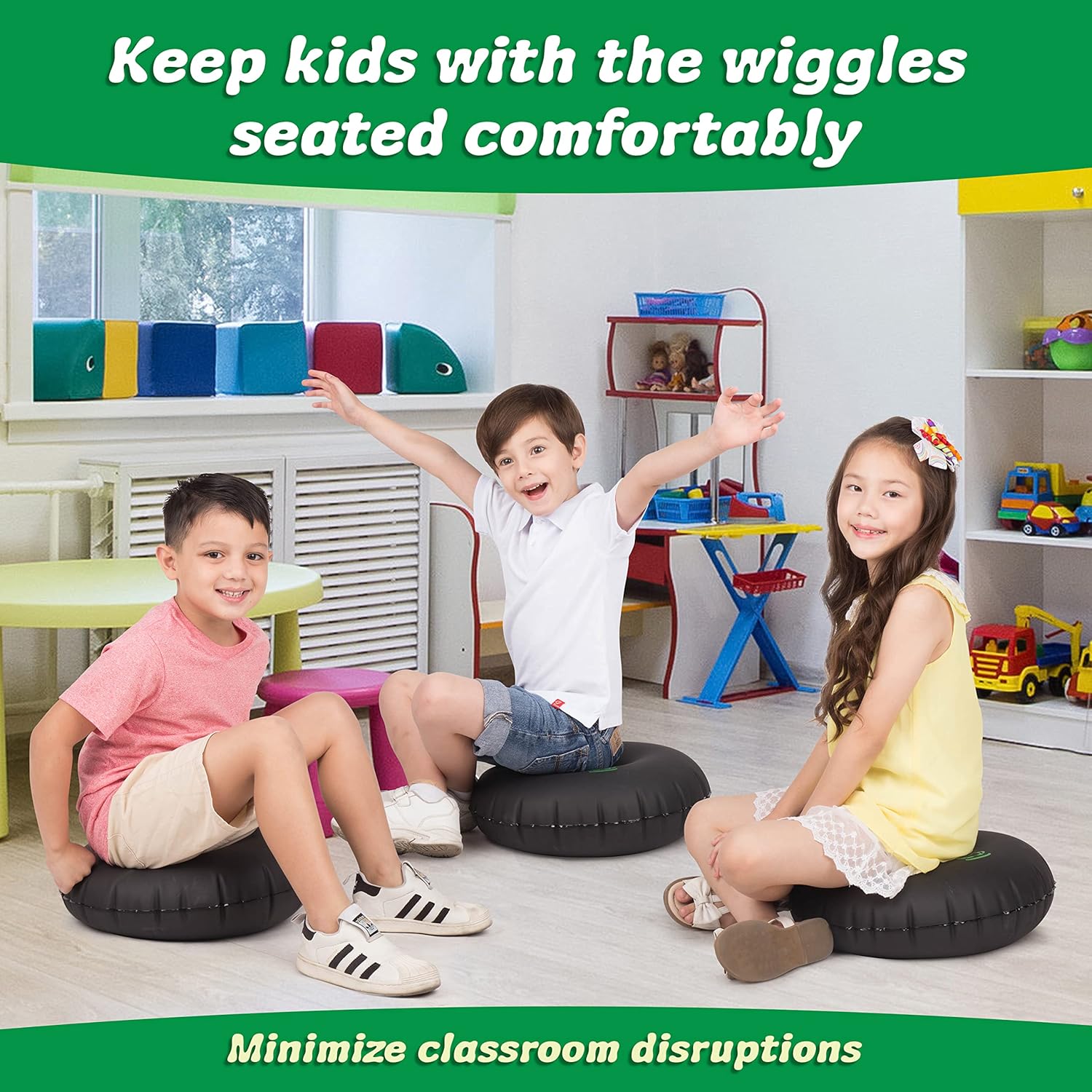 LILYPAD Wiggle Asiento para niños sensoriales  Asiento apilable y flexible para aula primaria, escuela secundaria o aprendizaje en casa  Asiento