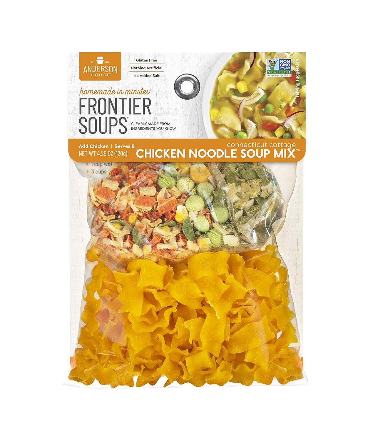 Frontier Soups Homemade In Minutes Connecticut Cottage – Fideos de pollo, 4.25 onzas, paquete de 2