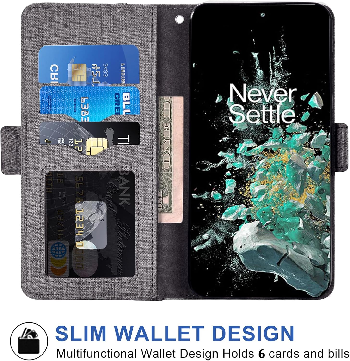 Asuwish Funda para teléfono para OnePlus 10T 5GOne Plus Ace Pro Funda tipo cartera con protector de pantalla de vidrio templado y correa para la