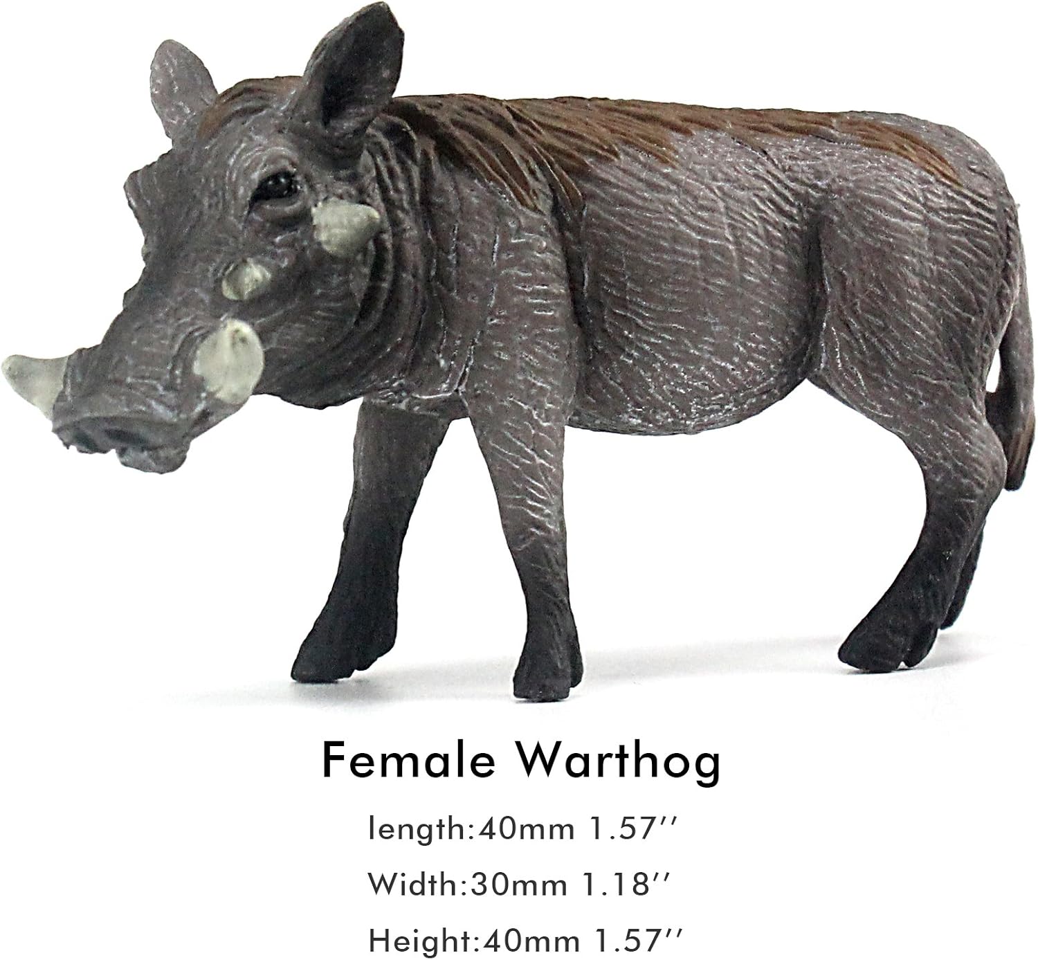 Figura de animales africanos de la selva de juguete Warthogs figura realista de plástico conjunto de juego de 3 piezas