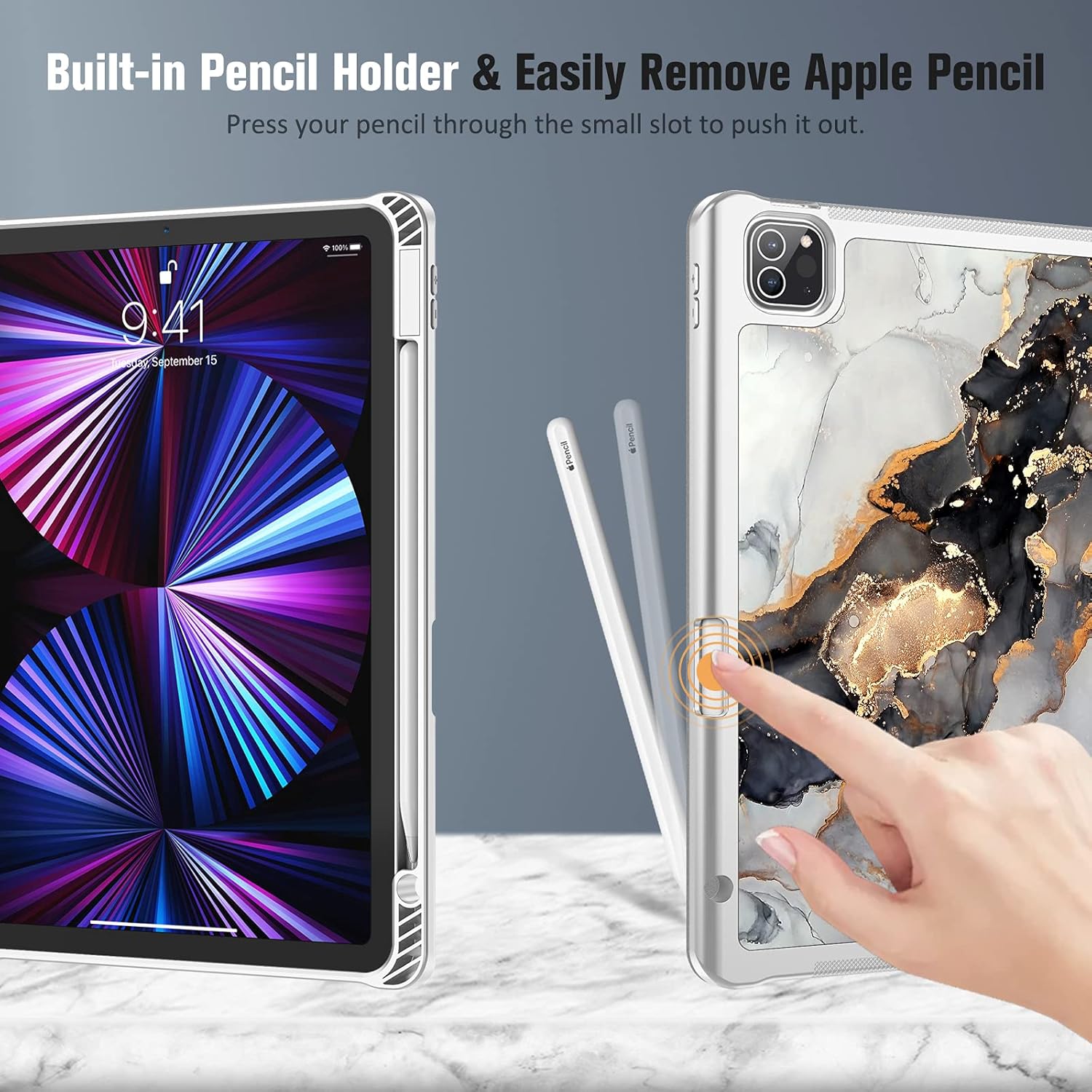 Fintie SlimShell – Funda para iPad Pro de 11 pulgadas (4  3 generación) 20222021  Funda trasera de TPU suave y flexible con soporte para lápiz,