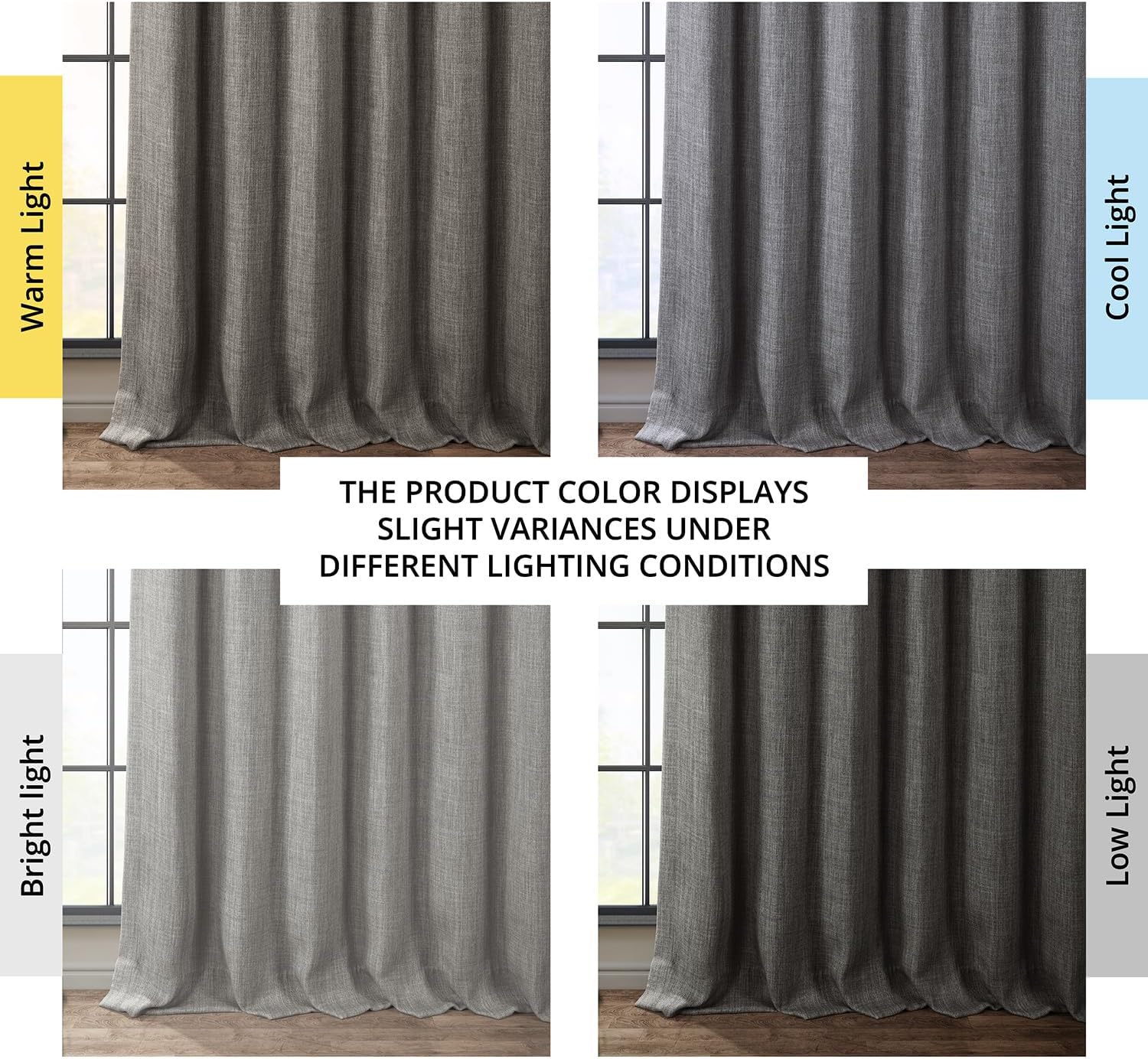 HPD Half Price Drapes – Cortina de lino sintético para oscurecer la habitación, dormitorio y sala de estar, 1panel, 50pulgadas de ancho x