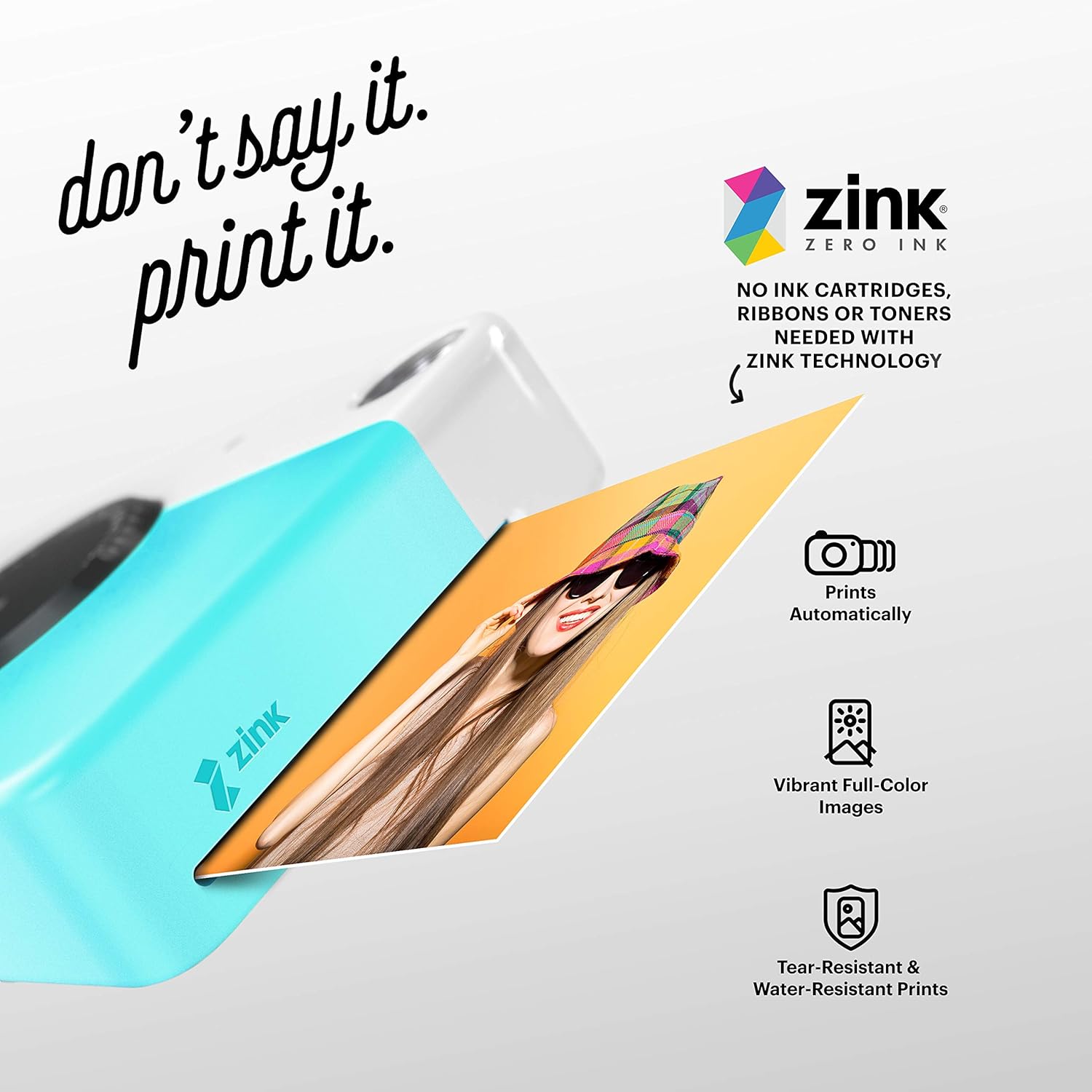 Zink Kodak PRINTOMATIC Cámara digital de impresión instantánea (azul) con papel fotográfico Kodak de 2 pulgadas x 3 pulgadas (50 hojas)