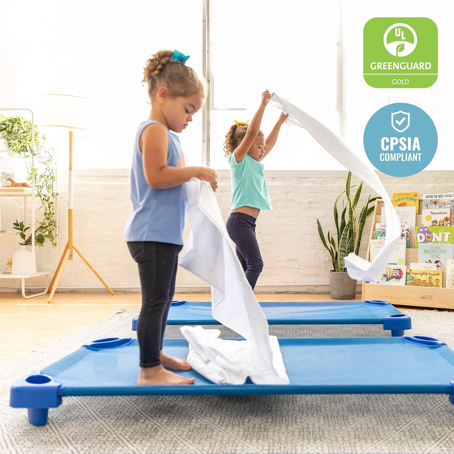 ECR4Kids Manta, accesorios para el tiempo de descanso, color blanco, paquete de 12