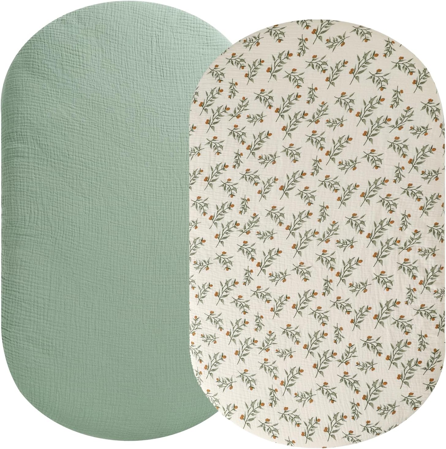 Sábana de moisés de muselina compatible con Graco Sense2Snooze moisés, paquete de 2 sábanas bajeras de algodón elegantes bohemias, súper suaves para
