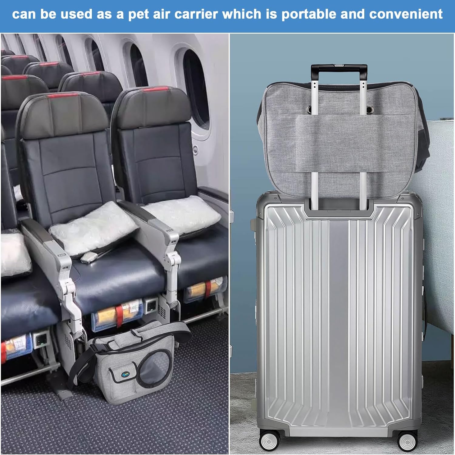 OWNPETS Transportador para mascotas, bolsa de viaje para aerolíneas para mascotas, apta para perros pequeños de 10 a 15 libras, cómodo, ajustable,