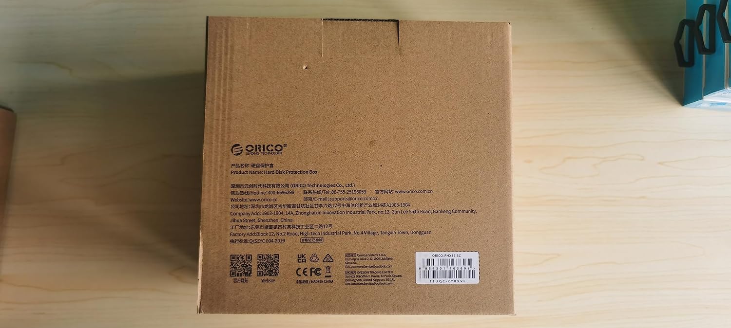 ORICO PHX5C – Funda para disco duro de 3.5 pulgadas HDDSSD 5 paquetes de disco duro portátil con caja de almacenamiento protectora antiestática y a
