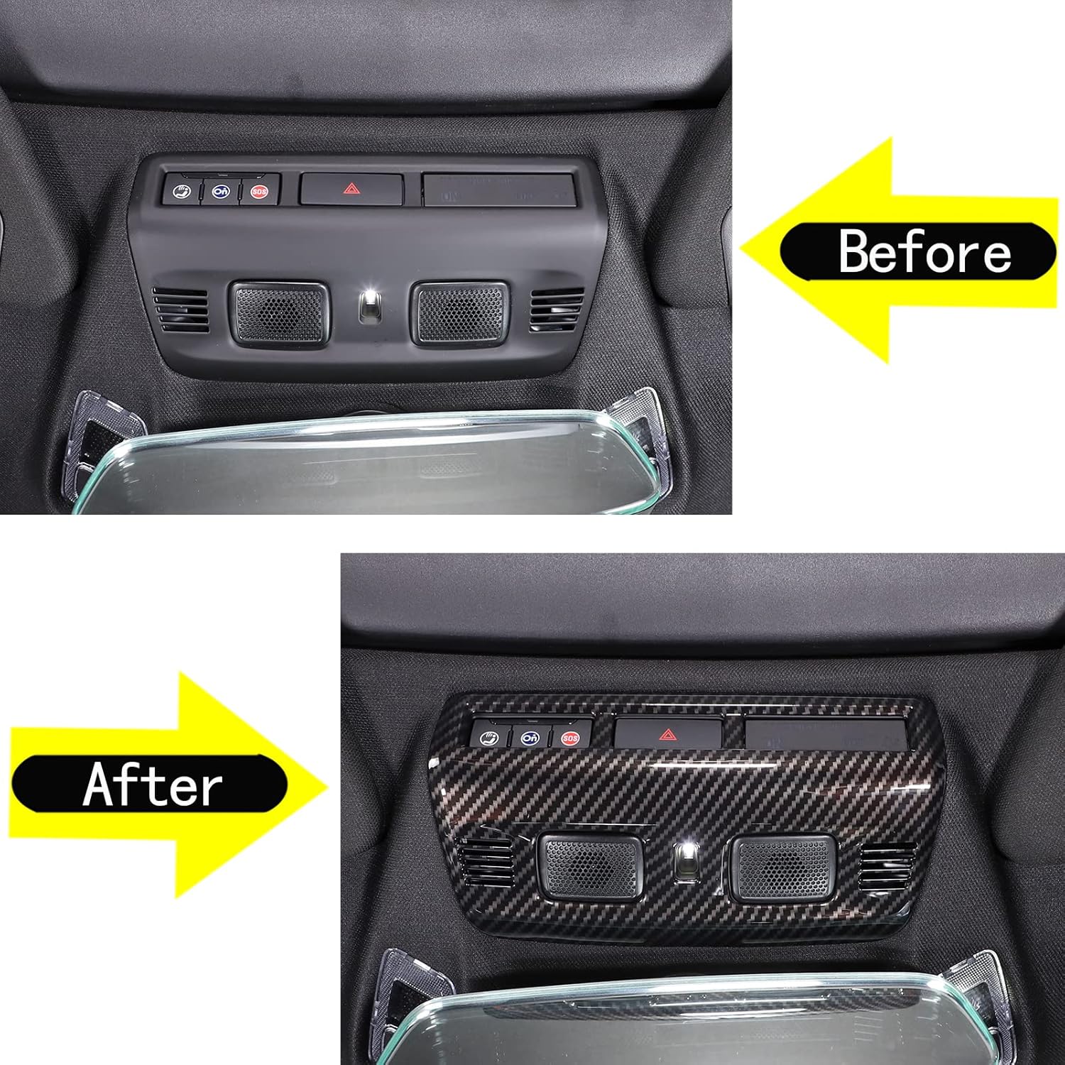 Cubierta de luz de lectura superior para automóvil, compatible con Chevrolet Corvette C8 2020-2023, accesorios de cubierta de lámpara de lectura de