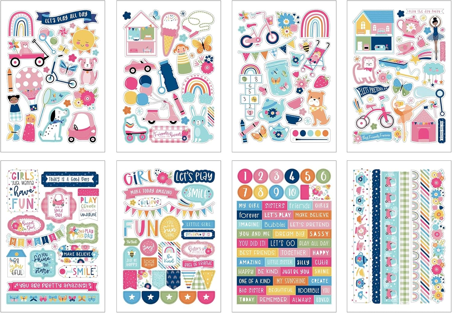 Echo Park Paper Company Libro de pegatinas Play All Day Girl