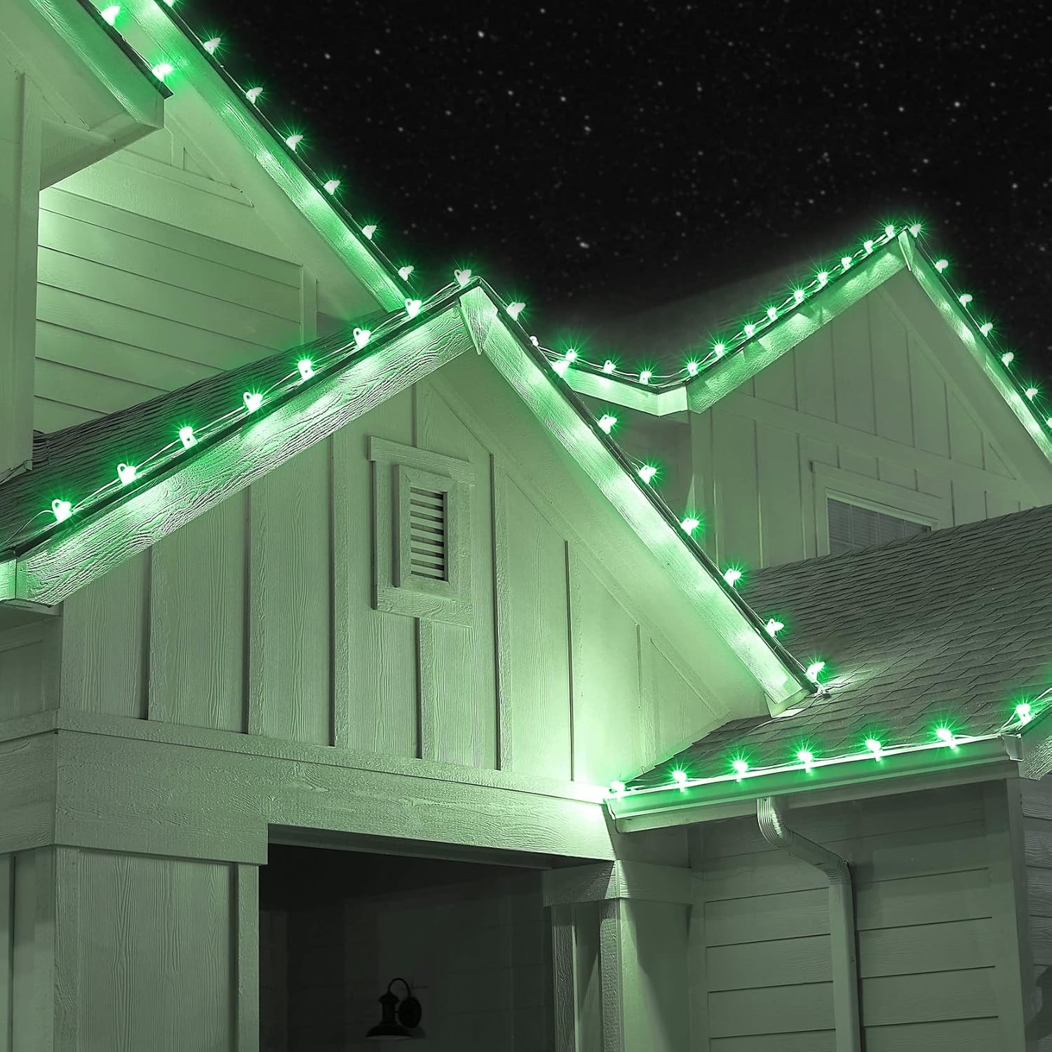 Juego de 25 salidas de iluminación navideñas C9 LED de Navidad  Luces de filamento LED C9 verdes  Bombillas de Navidad C9 para uso en interiores y