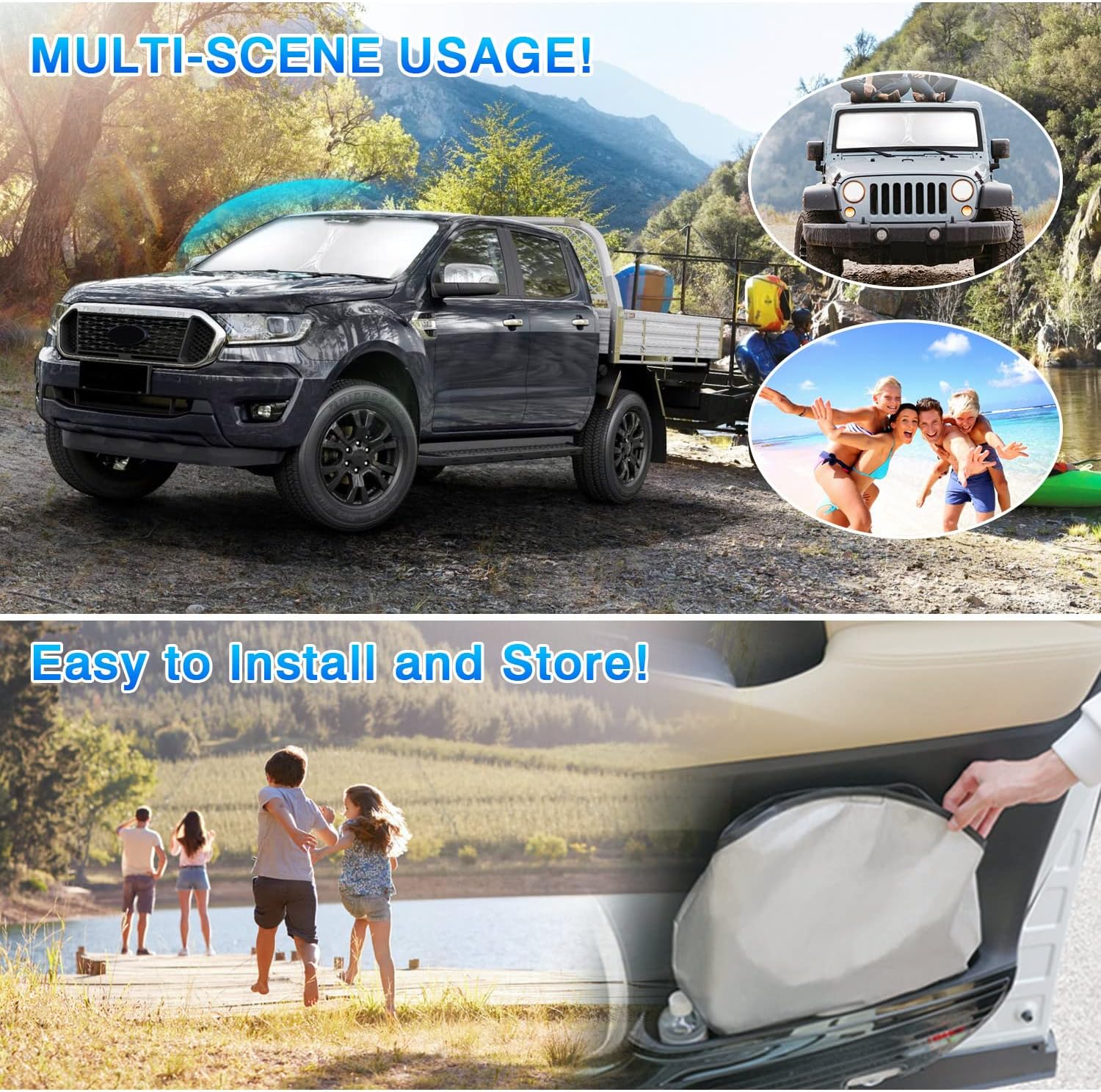 T TGBROS Parasol para parabrisas 2017-2023 Mazda CX-5 para ventana, plegable, protector solar, cubierta de poliéster reflectante que bloquea el