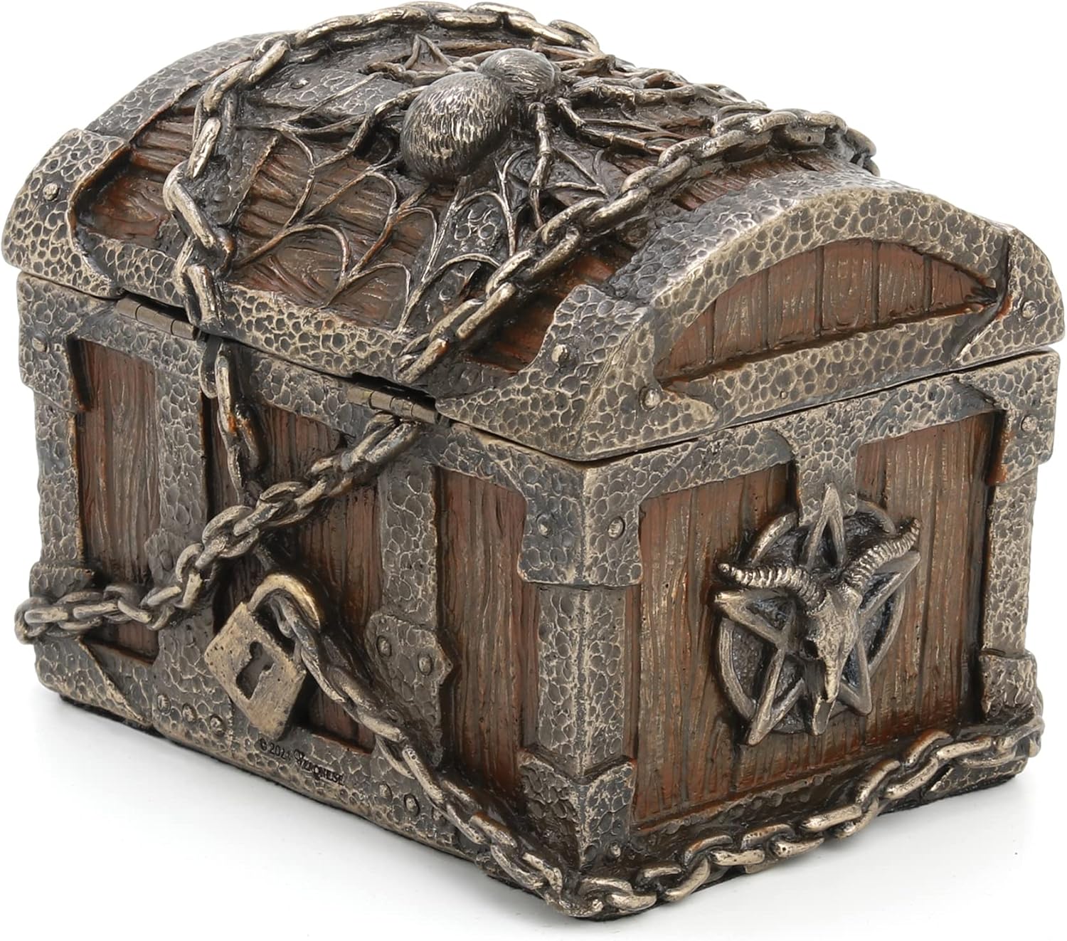Veronese Design 3 18″ Pentagrama Cabeza de Cabra Mística Heirloom Pecho de resina fundida en frío Estatua de bronce