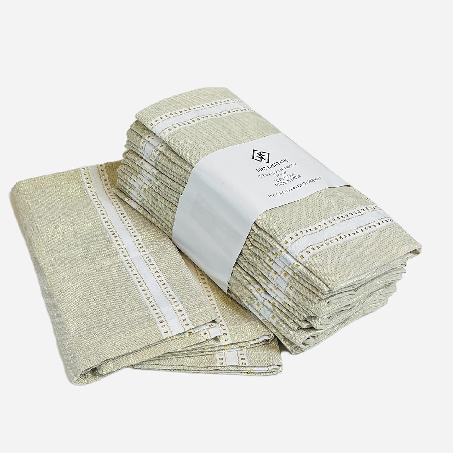 Juego de 12 servilletas de cena, color pastel, dorado, para cocina y mesa, de lino, ecológicas, servilletas de algodón, lavables de tela,