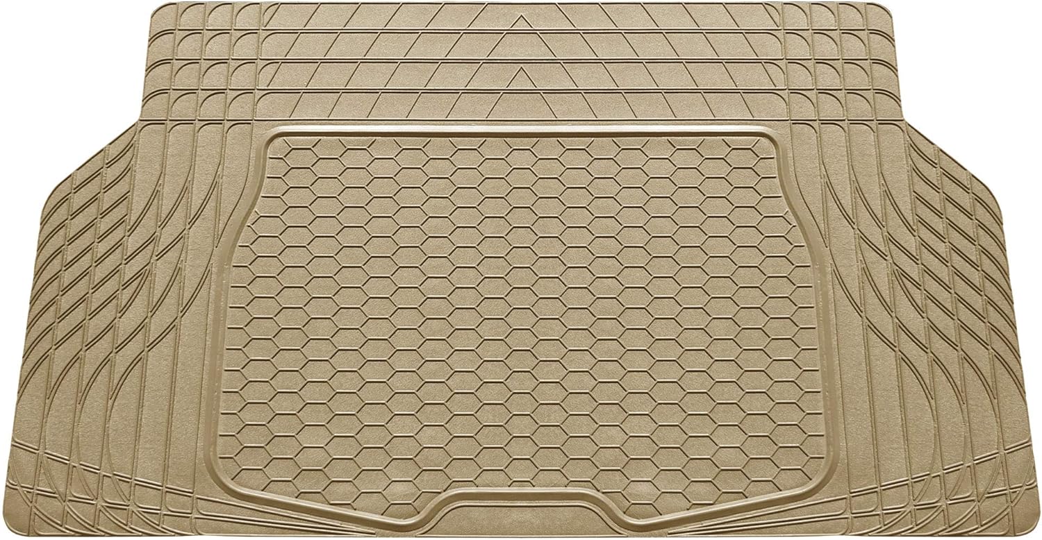 TLH Alfombra de carga de vinilo semi personalizable, grande, resistente de goma para automóviles, juego completo de ajuste universal, alfombrillas