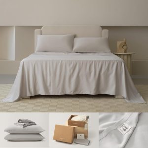 Juego de sábanas de algodón Tencel Ganador del premio Good Housekeeping Award, juego de sábanas tamaño Queen refrescante, juego de ropa de cama de Juego de sábanas de algodón Tencel Ganador del premio Good Housekeeping Award, juego de sábanas tamaño Queen refrescante, juego de ropa de cama de