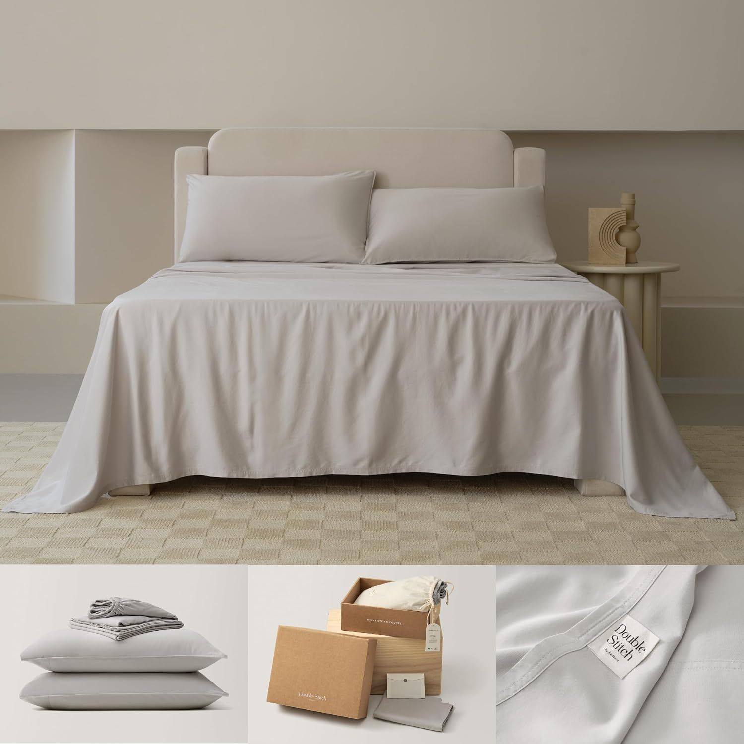 Juego de sábanas de algodón Tencel  Ganador del premio Good Housekeeping Award, juego de sábanas tamaño Queen refrescante, juego de ropa de cama de