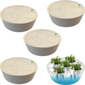 LYLEE Sistema de riego automático para plantas en maceta, paquete de 4 unidades, succión automática redonda blanca con sensor de humedad, maceta LYLEE Sistema de riego automático para plantas en maceta, paquete de 4 unidades, succión automática redonda blanca con sensor de humedad, maceta