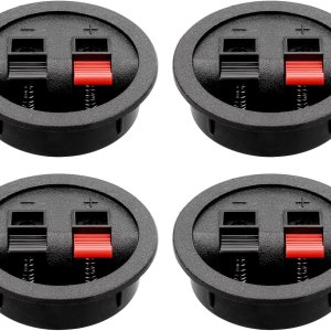 Tongze Caja de altavoz de 4 piezas, taza de terminal, caja de subwoofer redonda de resorte, conector de poste de unión para bricolaje para el hogar Tongze Caja de altavoz de 4 piezas, taza de terminal, caja de subwoofer redonda de resorte, conector de poste de unión para bricolaje para el hogar