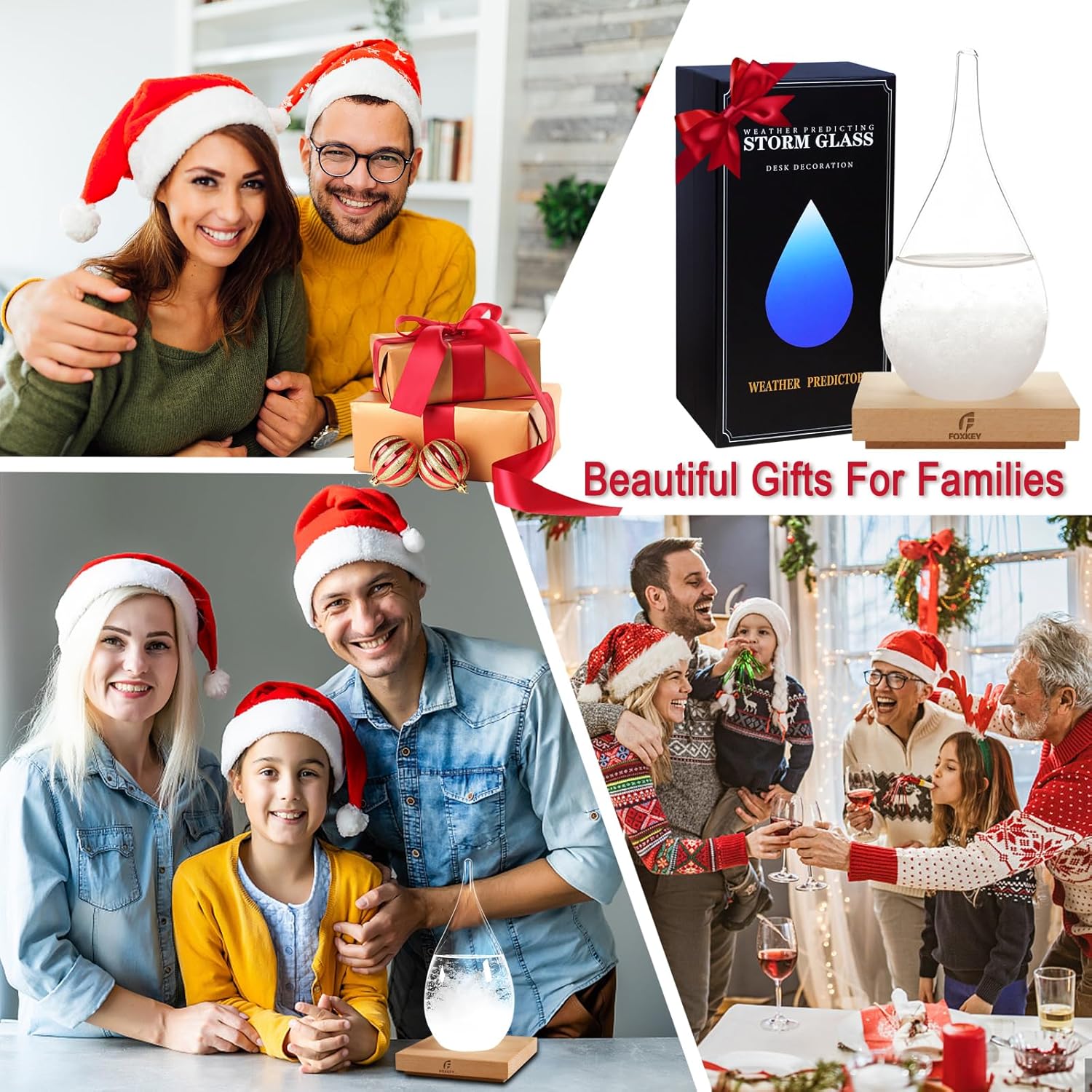 Cristal de tormenta predictor meteorológico, barómetro de globo de nieve, decoración única de Navidad, regalos de tormenta, nube meteorológica,