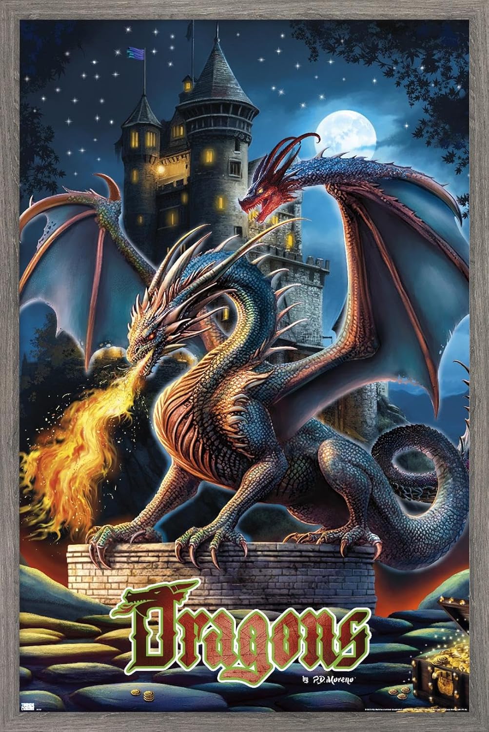 Trends International PD Moreno – Póster de pared del castillo del dragón