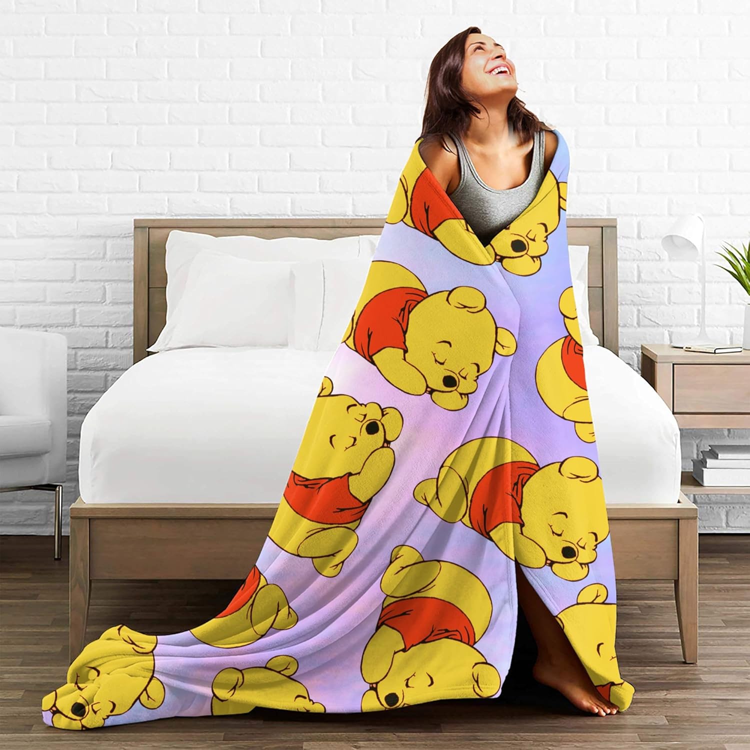 Manta de franela de dibujos animados, súper suave, acogedora y cálida ropa de cama de felpa para sofá, sala de estar, dormitorio, 01 50 x 40 pulgadas