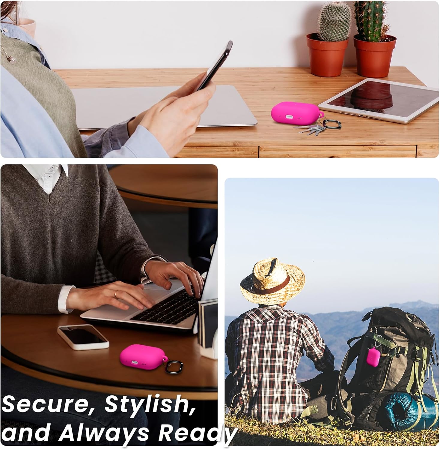 ORNARTO Funda para Airpods Pro de 21 generación con bolígrafo limpiador, funda para los oídos, silicona suave protectora completa para AirPods Pro