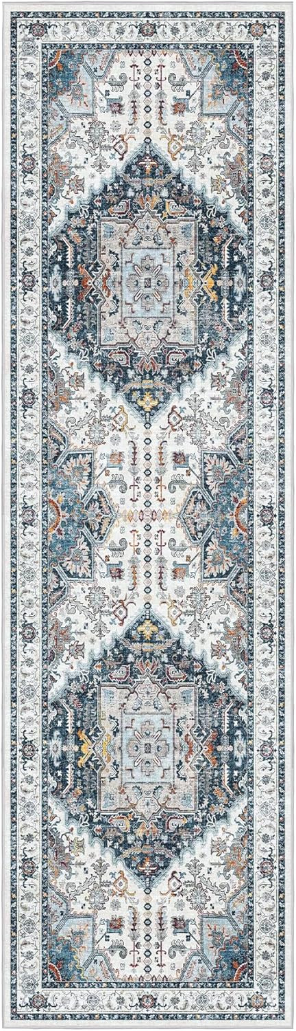 Madane Alfombra lavable de 2 x 7 pies, para pasillo, lavandería, cocina, entrada, alfombra antideslizante con parte trasera de goma, antideslizante,