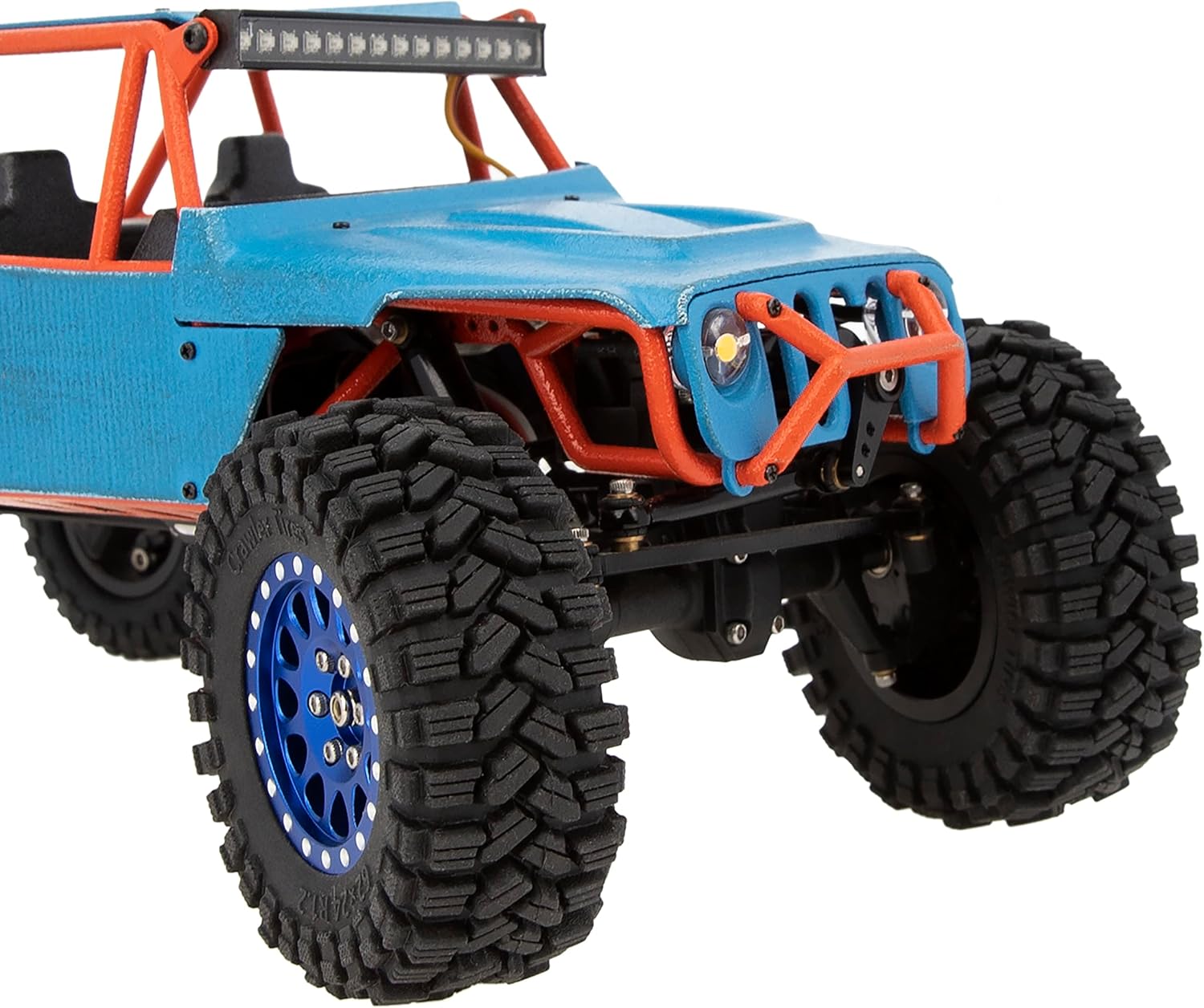 4 neumáticos MEUS RACING RC de 1.2 pulgadas, 64 x 24 neumáticos para TRX4M SCX24 FCX24 RC (azul, tipo A)