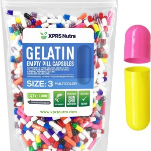 XPRS Nutra Cápsulas vacías de tamaño 3  1000 cápsulas de gelatina vacías  Cápsulas vacías  Relleno de cápsulas de bricolaje  Cápsulas de píldoras XPRS Nutra Cápsulas vacías de tamaño 3  1000 cápsulas de gelatina vacías  Cápsulas vacías  Relleno de cápsulas de bricolaje  Cápsulas de píldoras