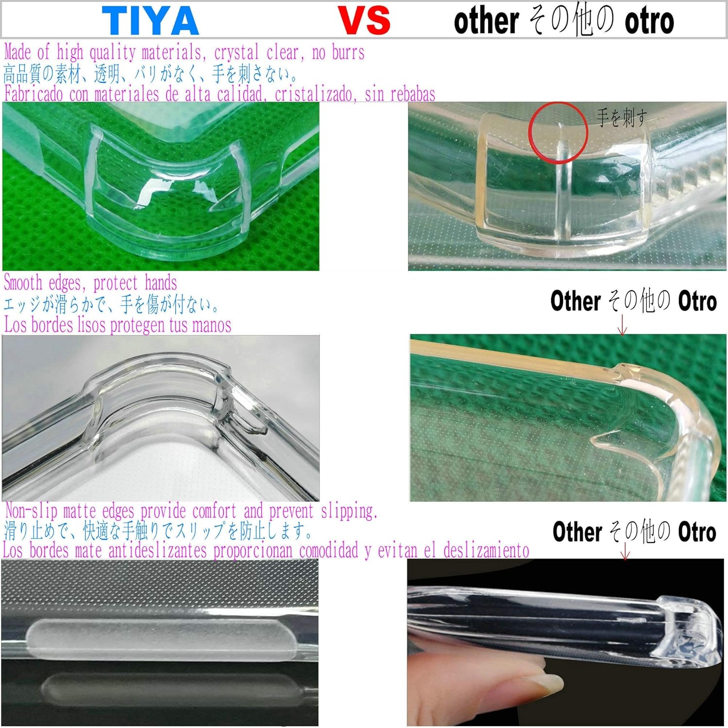 TIYA para Google Pixel 3A caso TPU transparente cuatro esquinas cubierta transparente suave funda