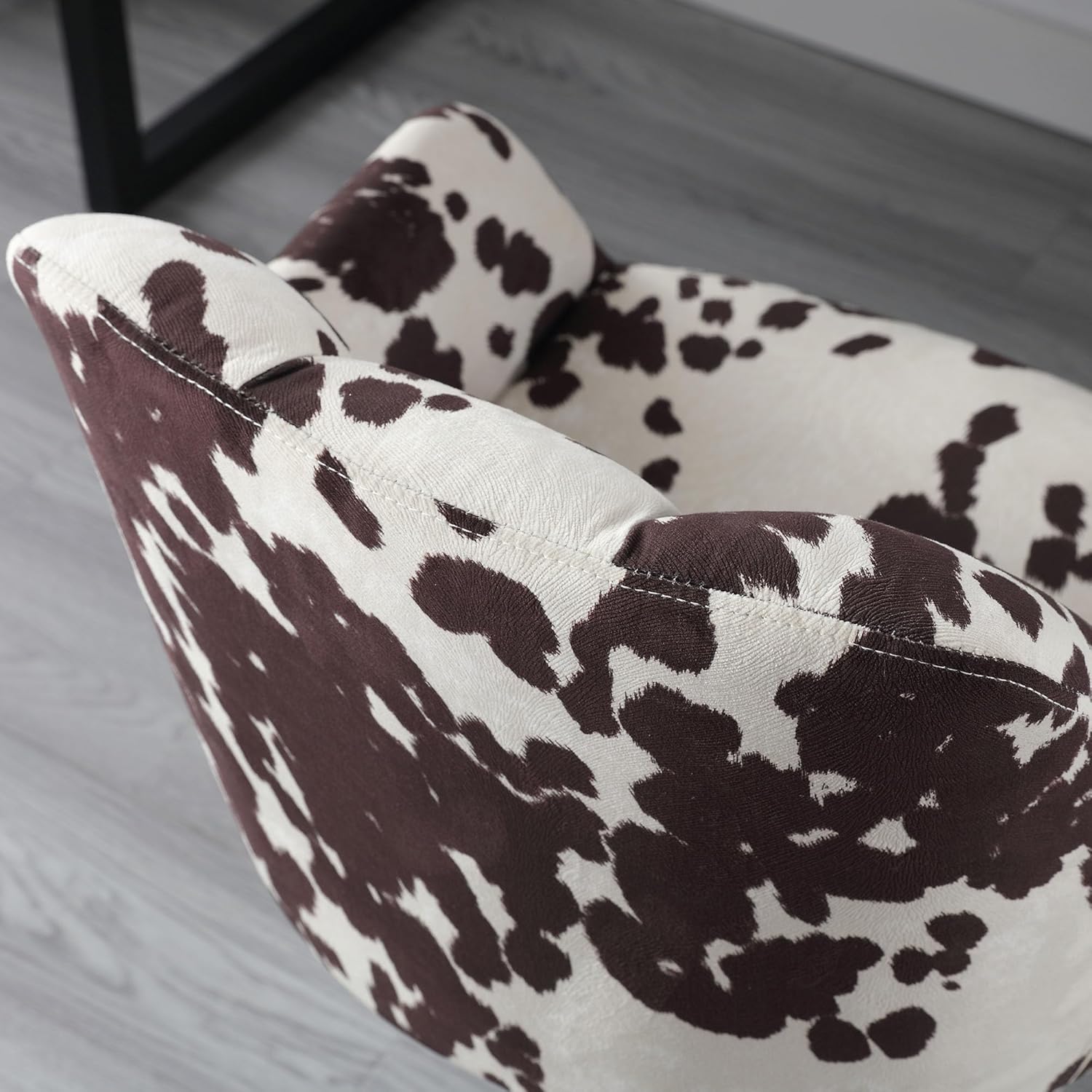 VESCASA Silla de escritorio ajustable para oficina en casa con respaldo cómodo, sillón tapizado giratorio de lino 360 con ruedas para dormitorio de
