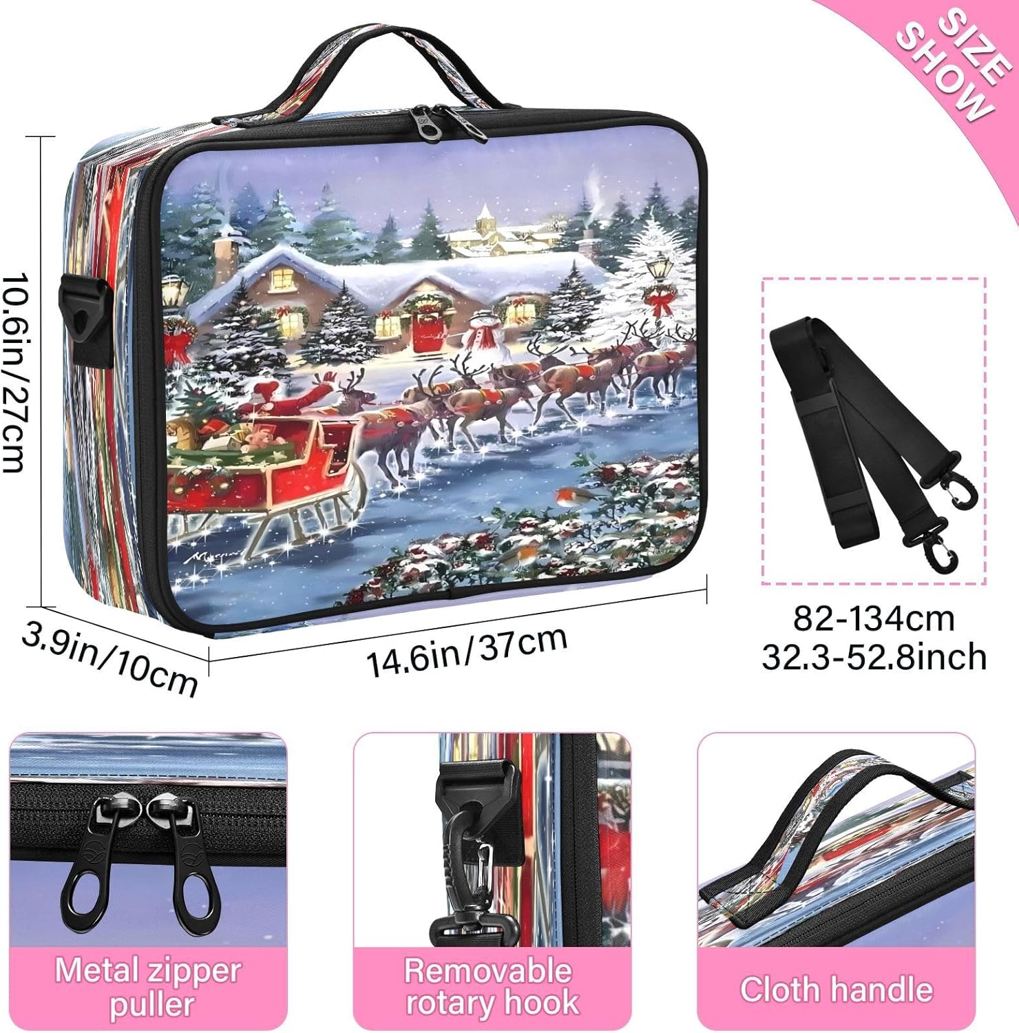 Red Sleigh cosmetic organizer bag make up travel bag make up bag medium makeup bag cosmetiquera de viaje para mujer men mens woman ladies teens male