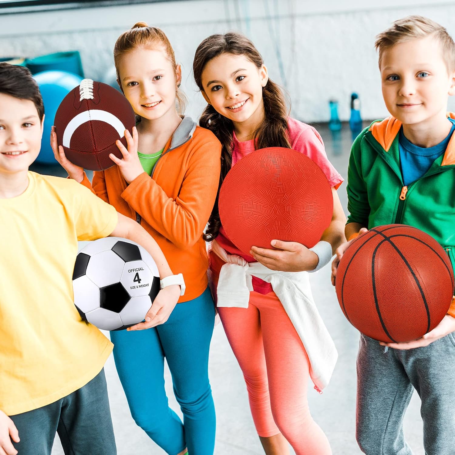 Juego de 18 pelotas deportivas para niños y adolescentes, tamaño oficial, baloncesto, fútbol, voleibol, fútbol, parque infantil, béisbol, equipo