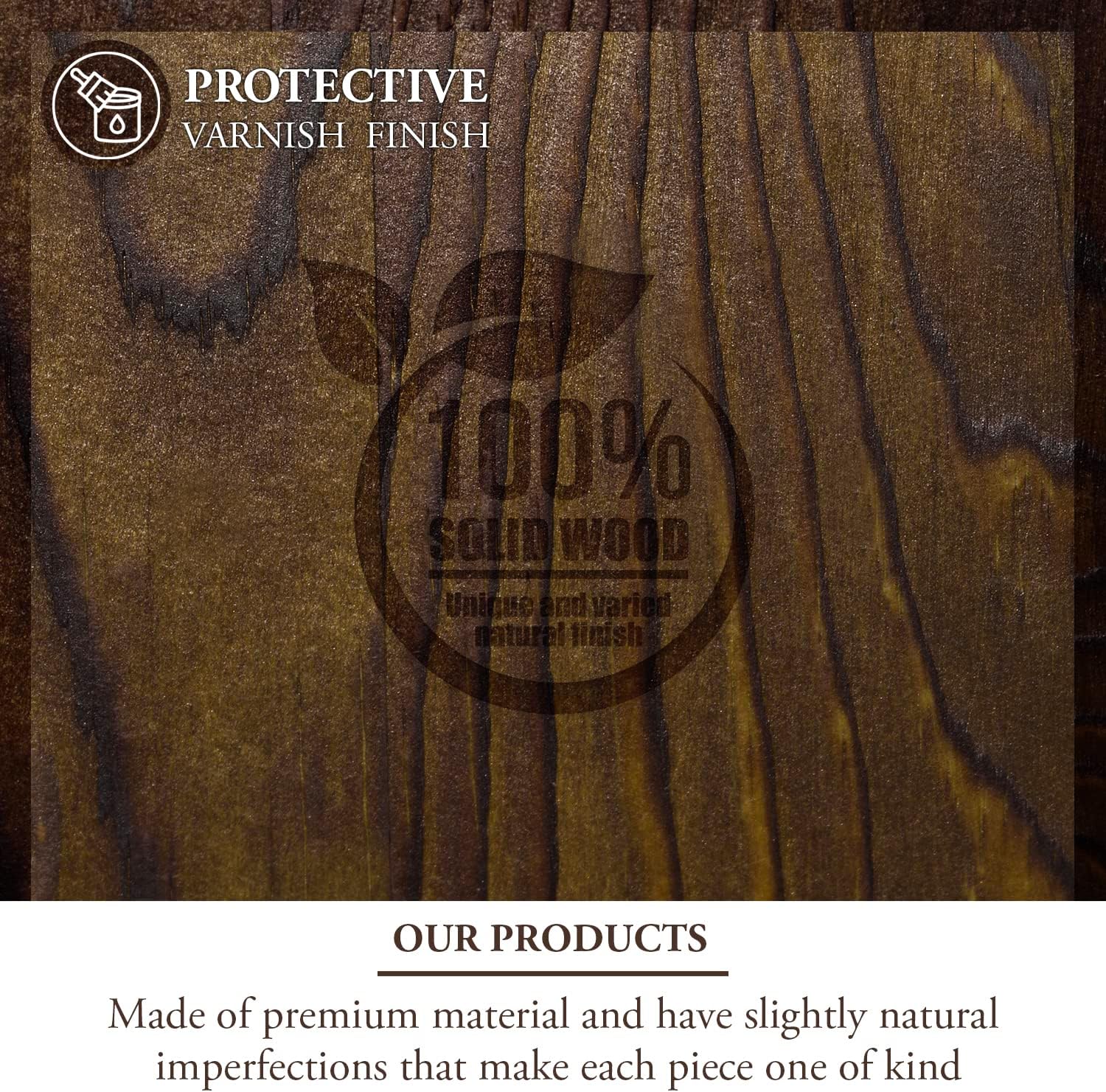 MyGift Moderno rústico quemado de madera maciza e industrial de alambre de metal negro mate, soporte de cubo de notas adhesivas, escritorio de
