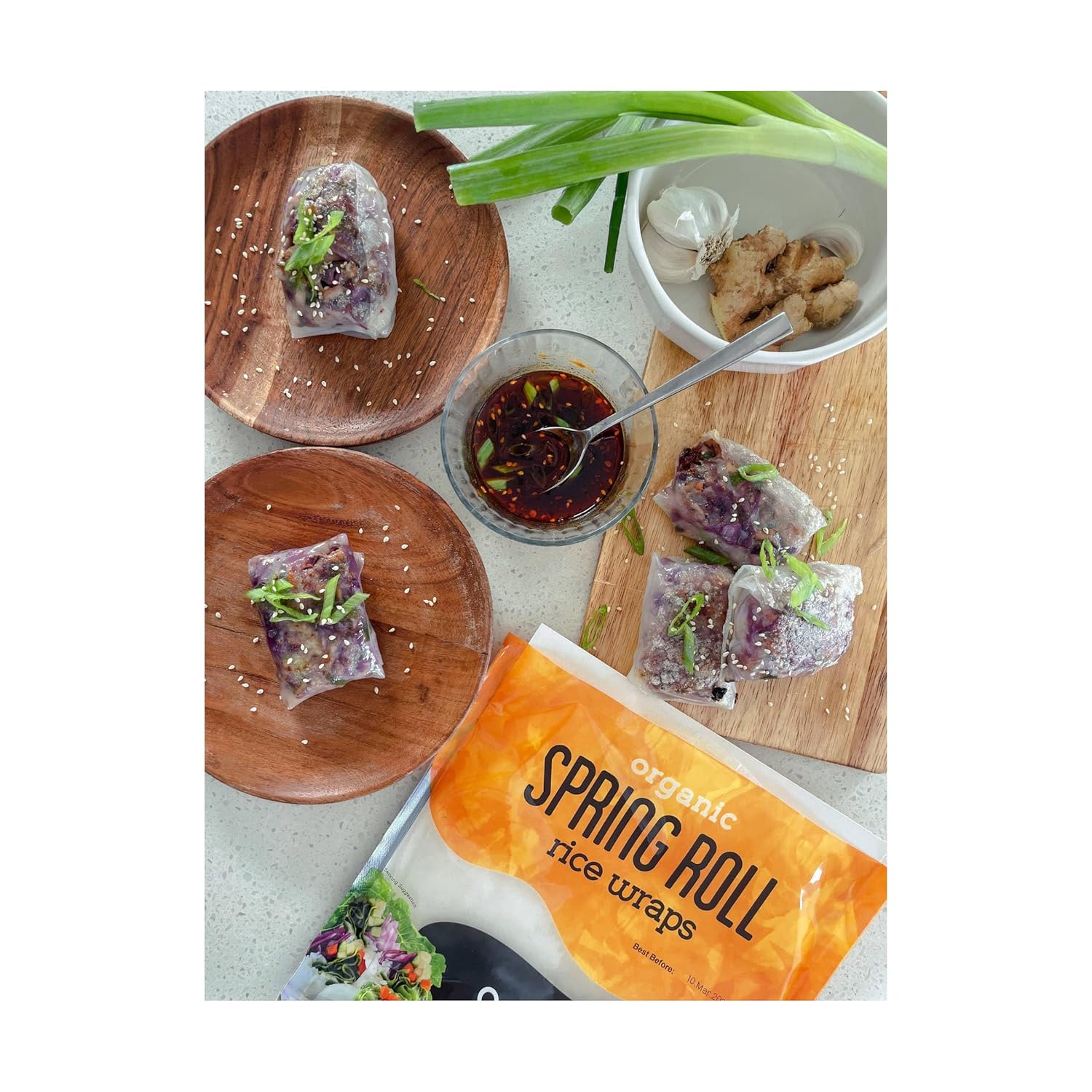 OCEANS HALO – Envolturas de arroz orgánicas Spring Roll, 4.2 onzas