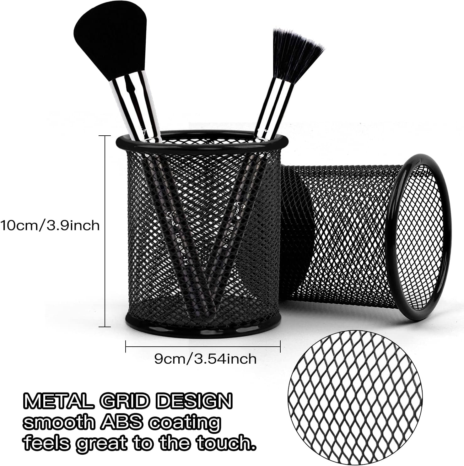 Rocutus Portalápices, paquete de 8 soportes de malla para lápices, soporte de metal para lápices, soporte de accesorios de escritorio, taza de malla