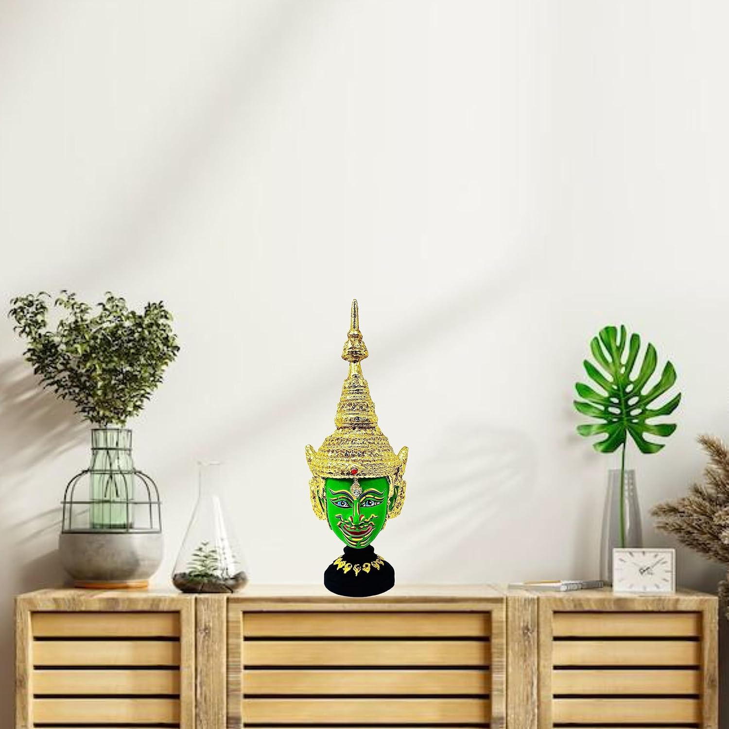 BUDDHO Máscara tailandesa de Khon, esculturas tailandesas, drama ramayana, coleccionable, decoración tailandesa, manualidades, decoración, figura de