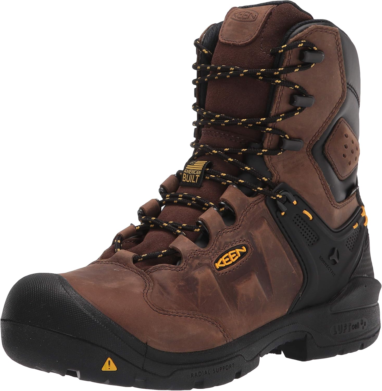 KEEN Utility Botas de trabajo Dover de cuero impermeable con punta compuesta de 8 pulgadas para hombre