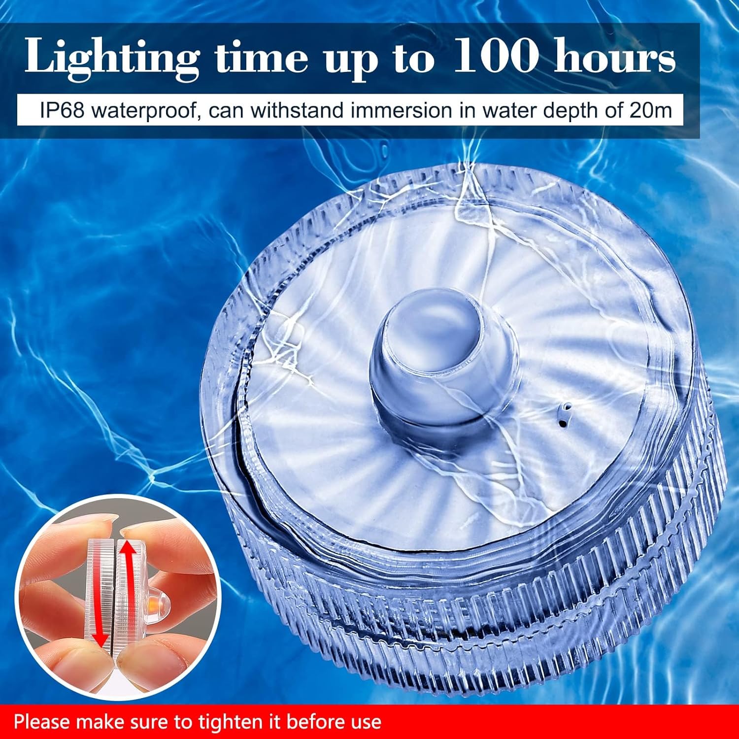 HL Luz LED sumergible, luz LED pequeña roja, 100 horas impermeable, sin llama, funciona con pilas, para boda, hogar, jarrón, festival, fiesta,